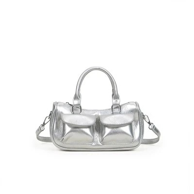 Stříbrná mini crossbody kabelka